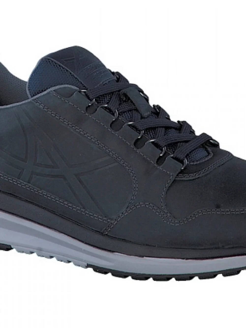 Allrounder by Mephisto  Men's Escudo Sneaker - Black Leather Crazy Horse 84 9.5